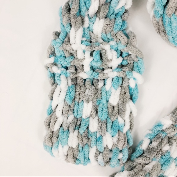 Handmade Knitted Long Scarf with Detail - Picture 4 of 6